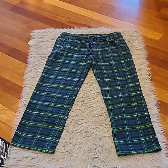 Gap‎ + Pendleton mens navy blue, green and yellow plaid cotton pajama pants - Picture 1 of 6